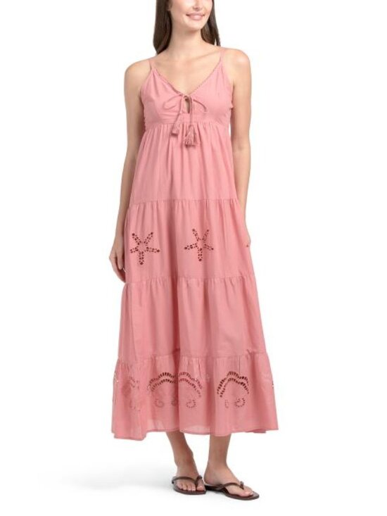 REV DE SOLEIL Dresses & Skirts - REV DE SOLEIL Nanni Seashell Tiered Cover-up Maxi Dress